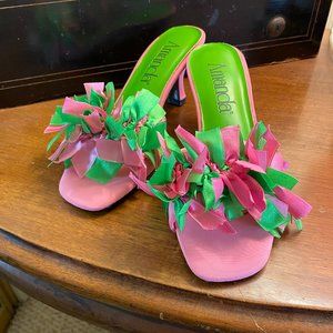 Pink and Green Ribbon Heels